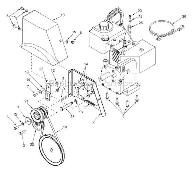 Page B Diagram and Parts List for 31AE993I401 2003 Yard Man Snow Blower